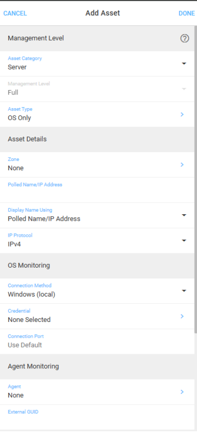 Add Asset Form