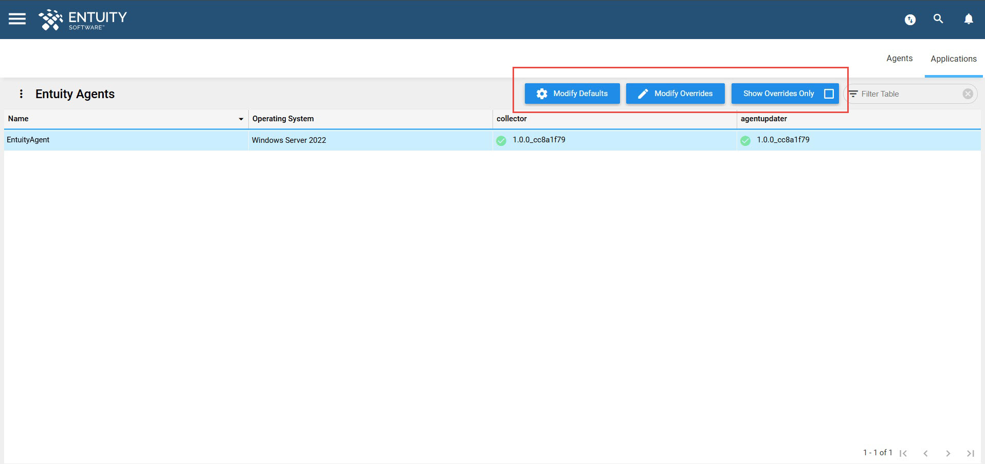 Application tab buttons