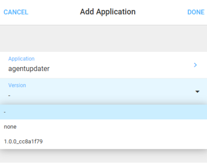 Selecting application version