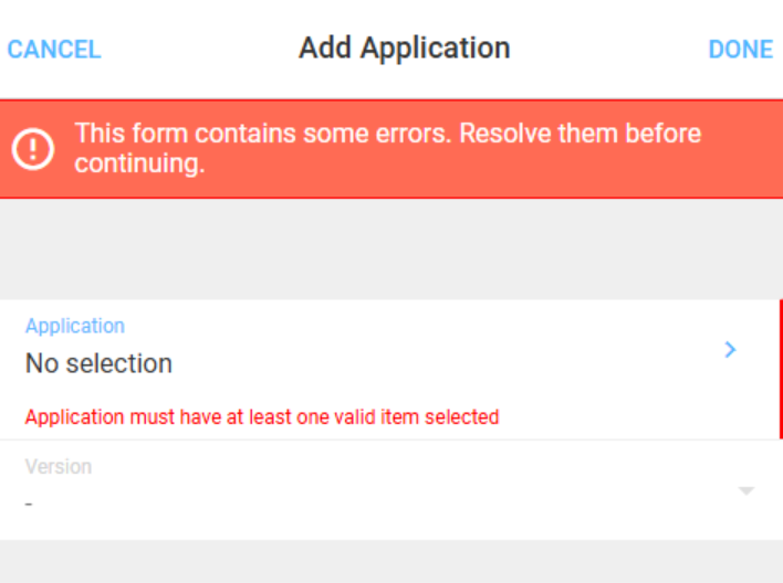 Add Application window