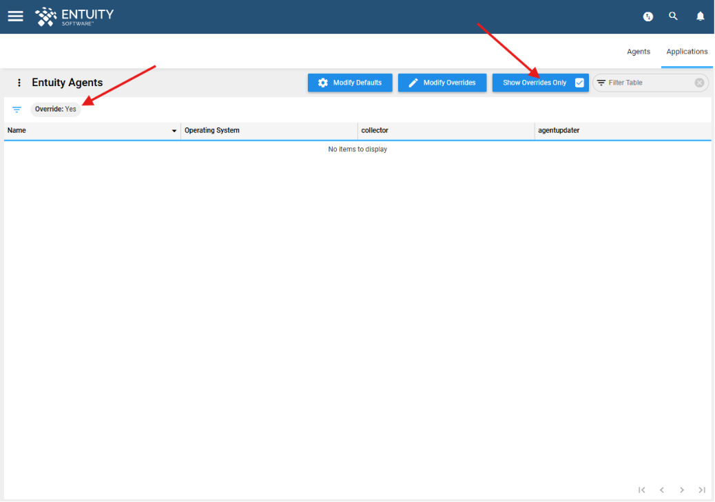 Show Overrides Only button