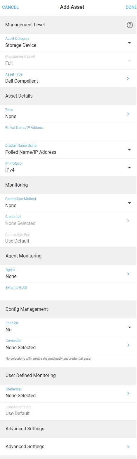 Add Asset Form - Storage Device