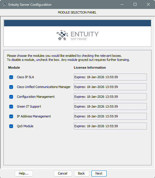 How do I configure Entuity via the wizard? – Entuity