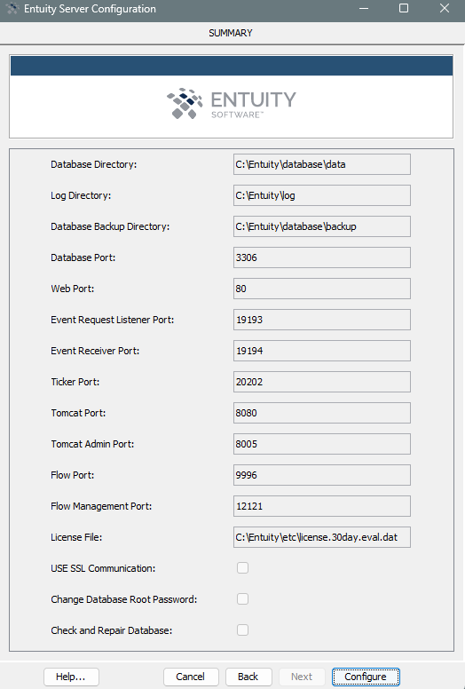 How do I configure Entuity via the wizard? – Entuity