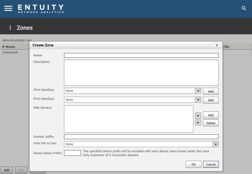 How do I set up zones? Entuity