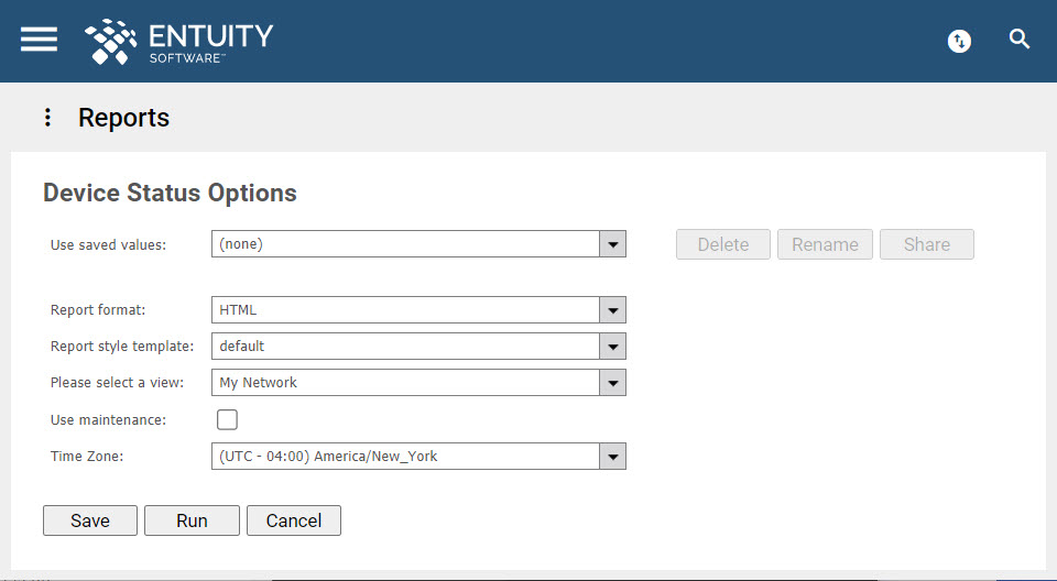 Device Status report Entuity