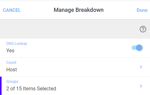 Manage Breakdown window