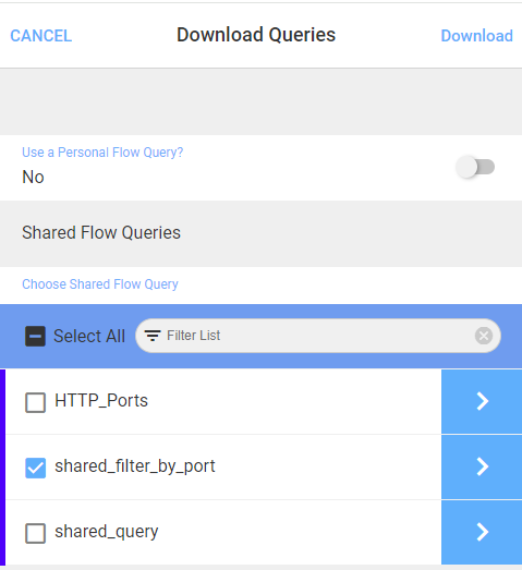 Download Queries form