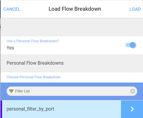 Load Flow Breakdown form