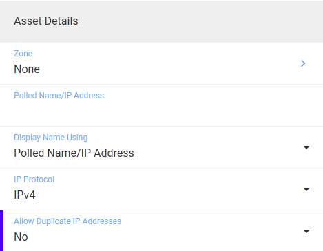 Asset Credentials section