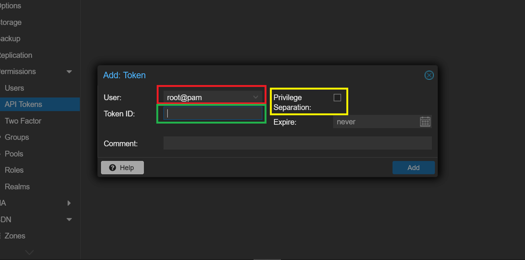 Add:Token window