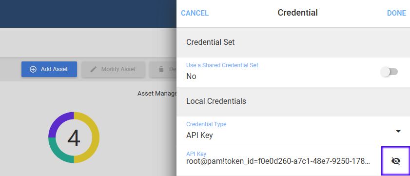 API Key credential type in Entuity