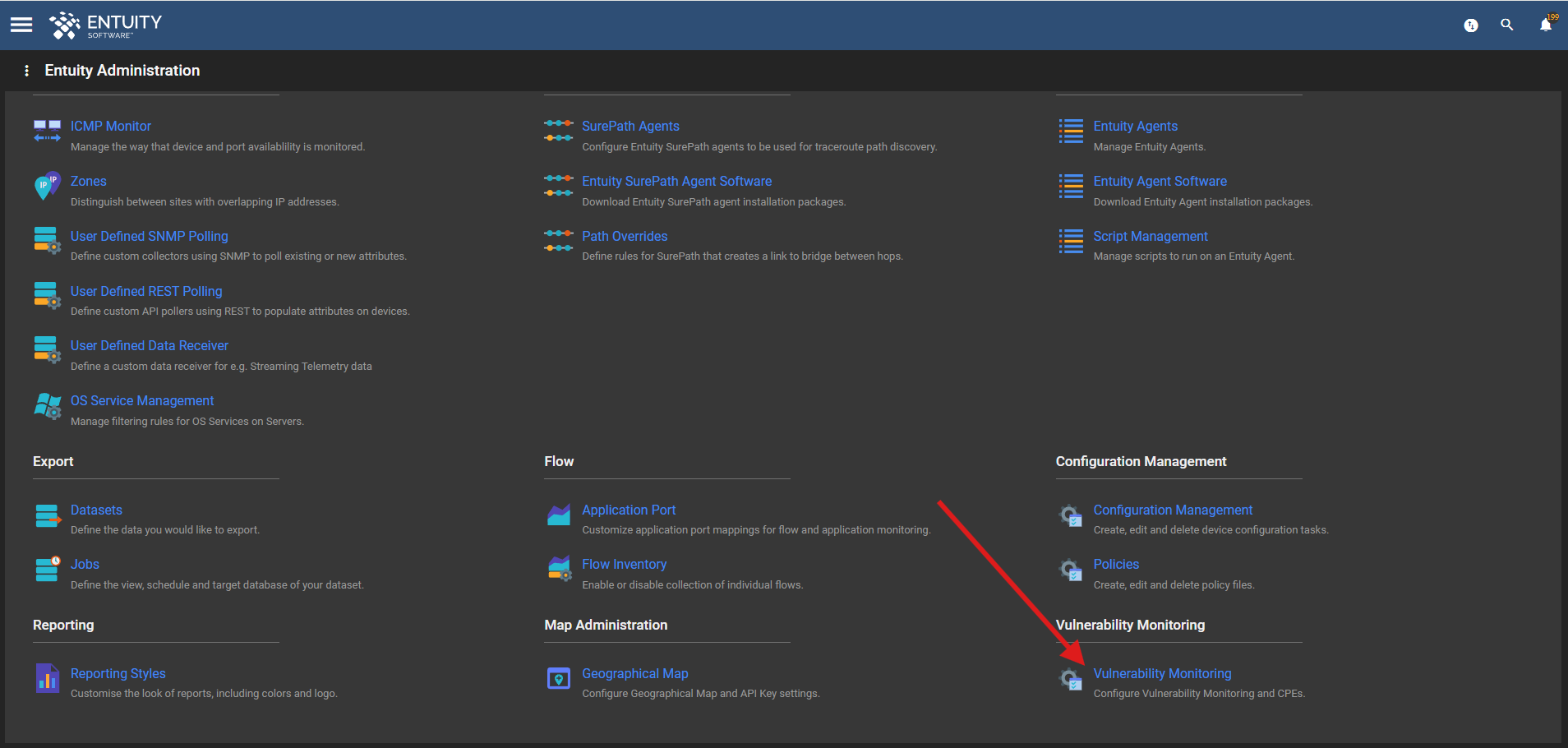 Accessing Vulnerability Monitoring features