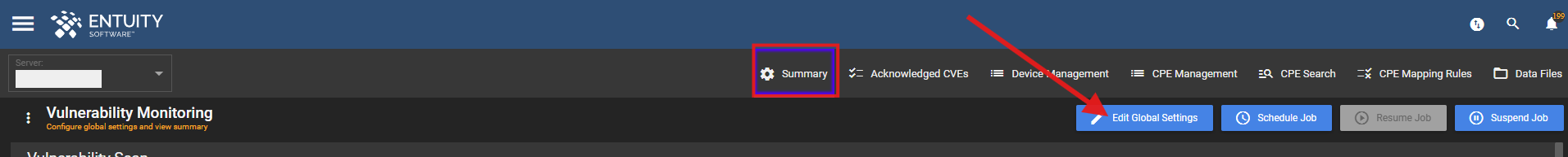 Edit Global Settings button