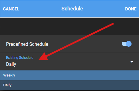 Schedule form