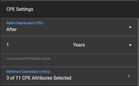CPE Settings section