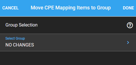 Move CPE Mapping Items to Group form