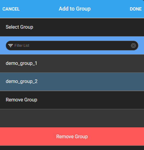 Add to Group form