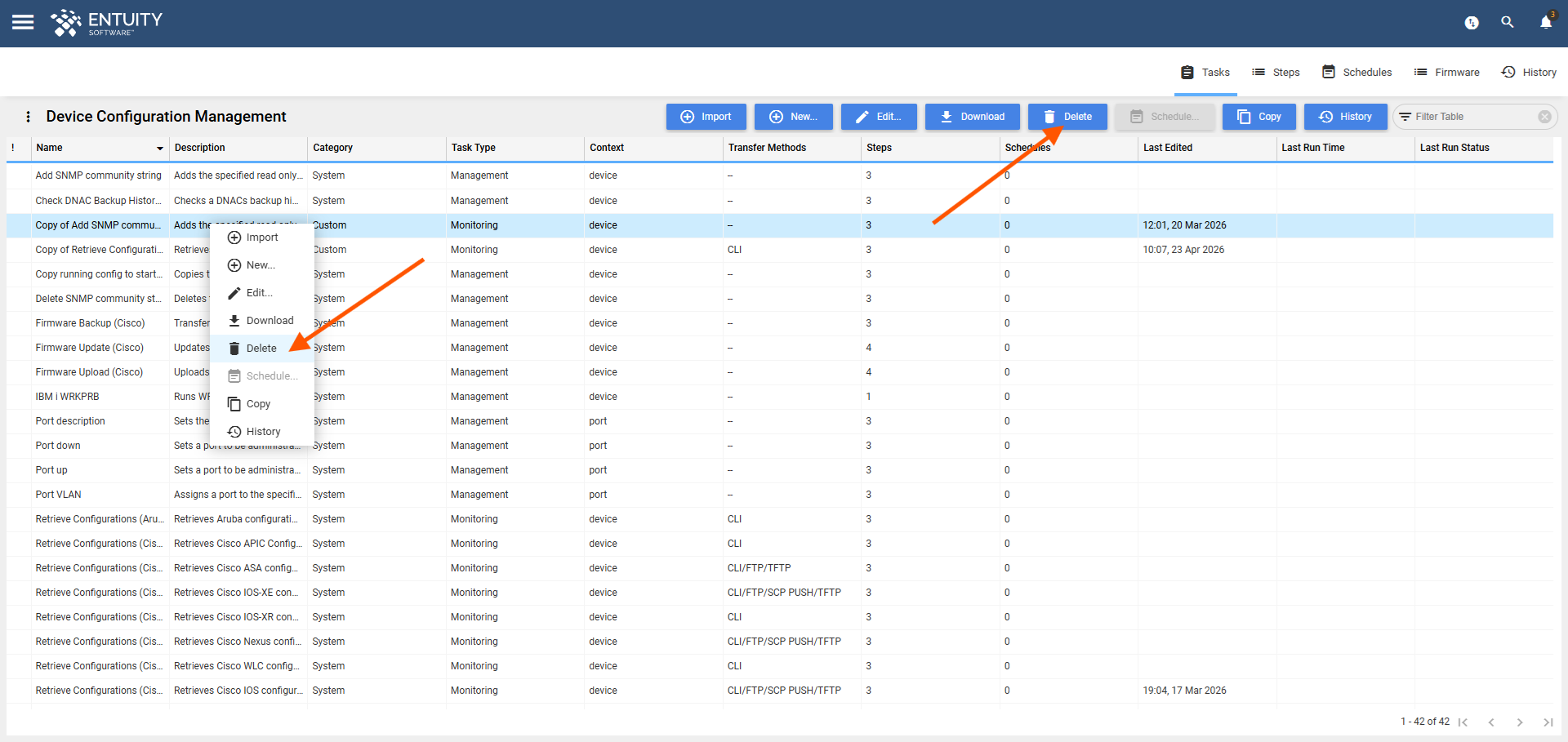 Download task options