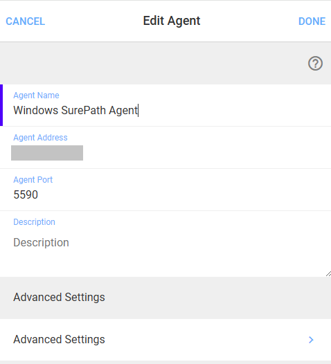 Edit Agent form