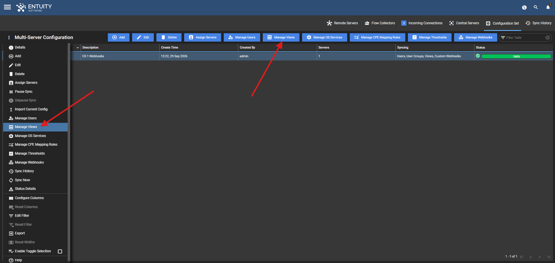 Manage Views options