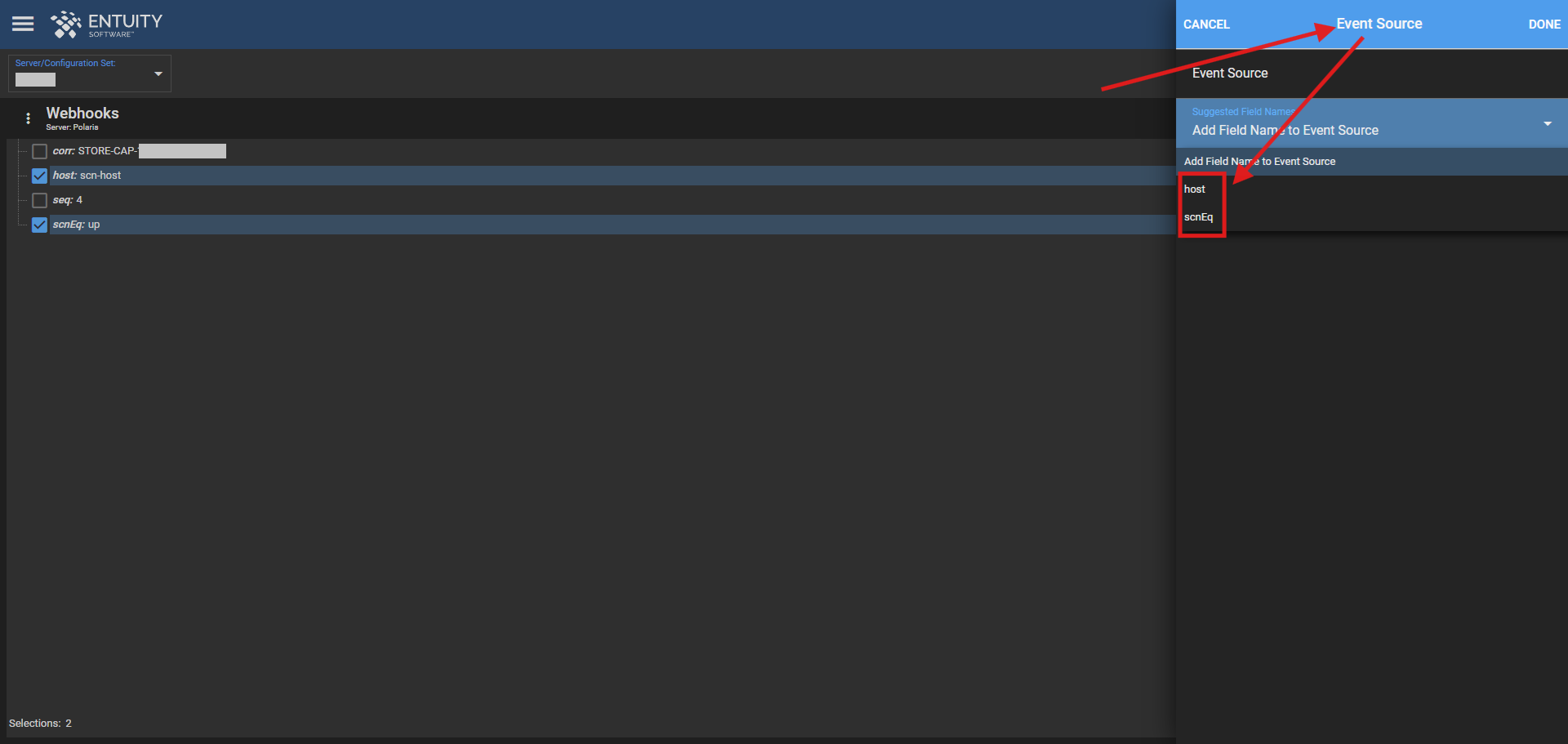 Event Source form