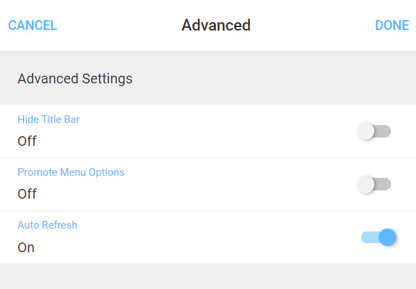Advanced settings 